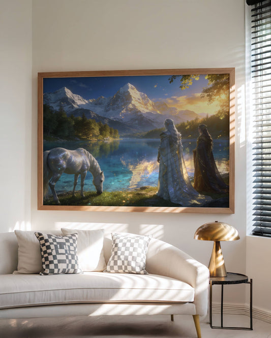 Elves and Horses by a lake