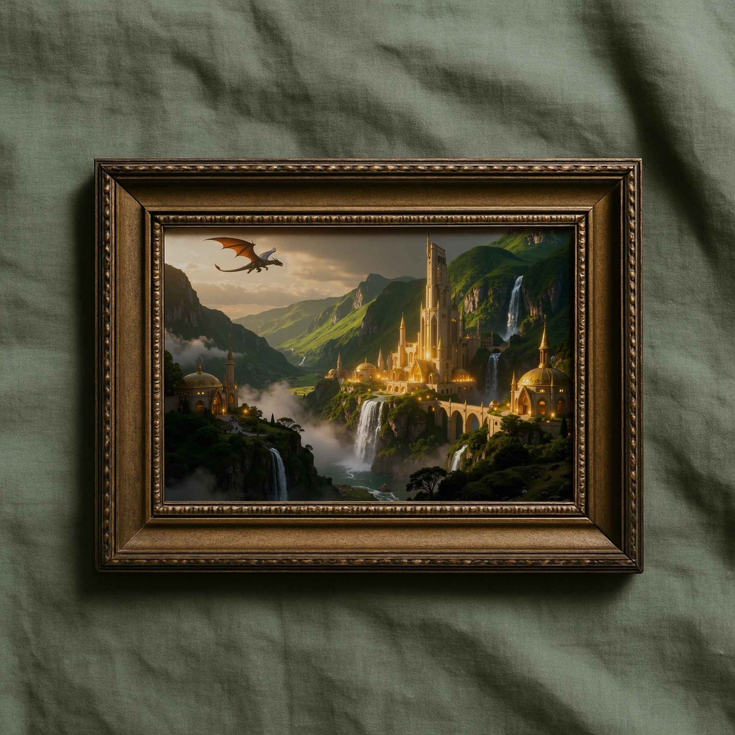 Elf City | Original Printable Wall Art | Fantasy Digital Download | Mystical Elven Kingdom Home Decor