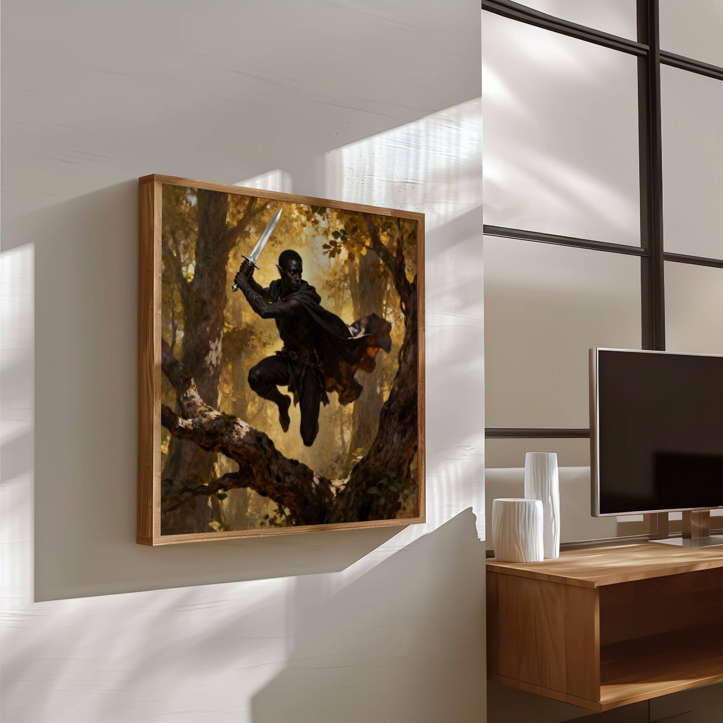 Warrior Elf Original Printable Wall Art | Fantasy Digital Download | Home Decor