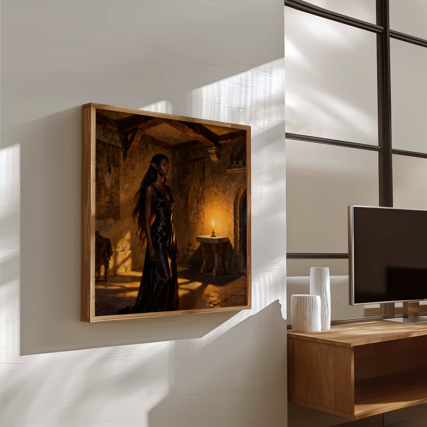 High Elf Original Printable Wall Art | Fantasy Digital Download | Cave Treasure | Home Decor