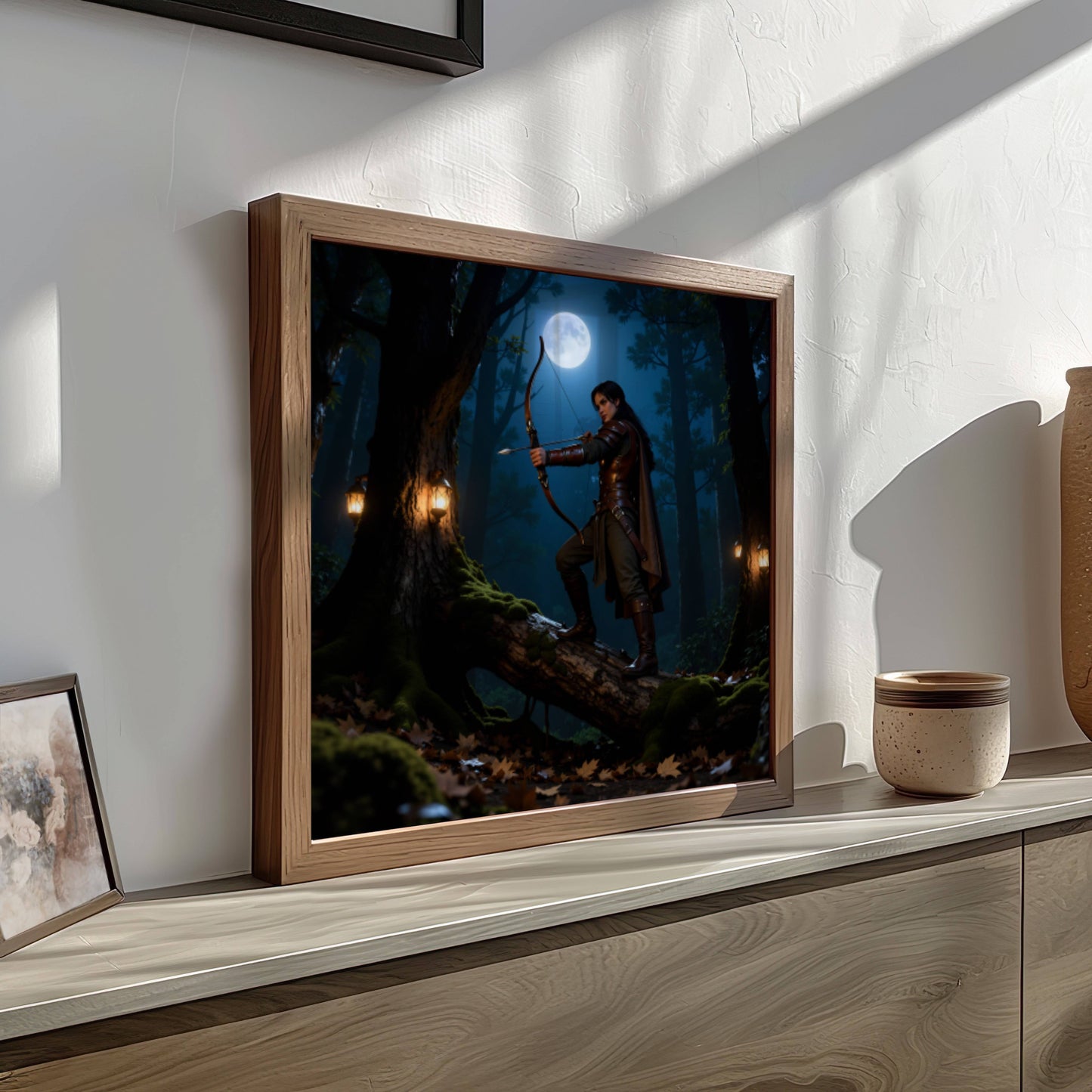 Elf Warrior Archer | Original Printable Wall Art | Fantasy Digital Download |Scene Home Decor