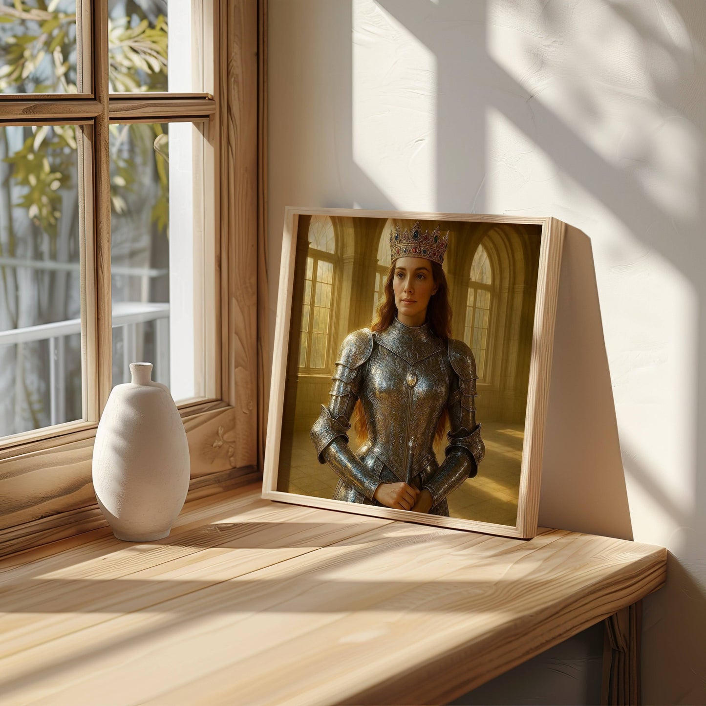 Princess In Amour Printable Wall Art | Digital Download | Original Fantasy | Enchanted Royal Home Decor