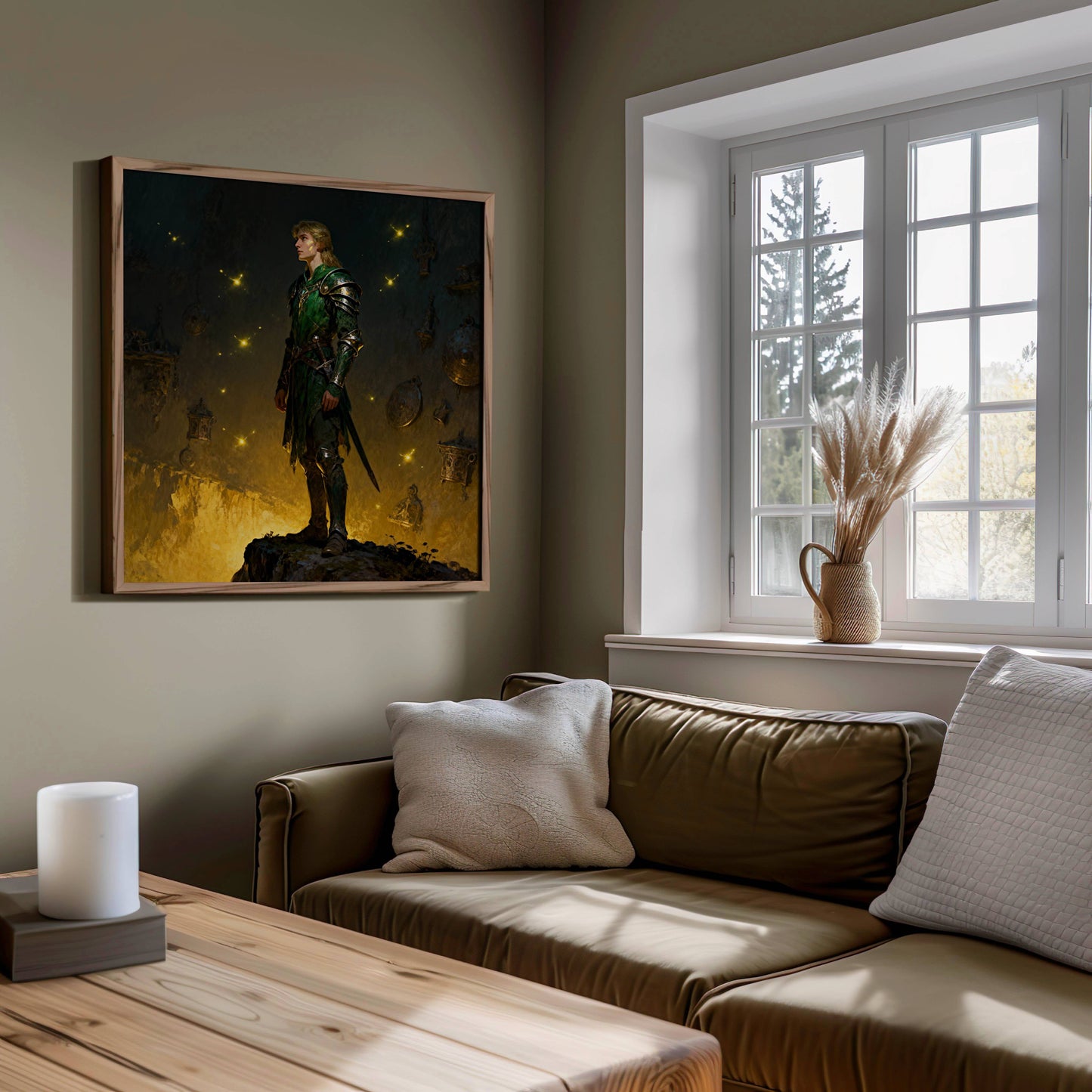 Warrior Elf Original Printable Wall Art | Fantasy Digital Download | Cave Treasure | Home Decor