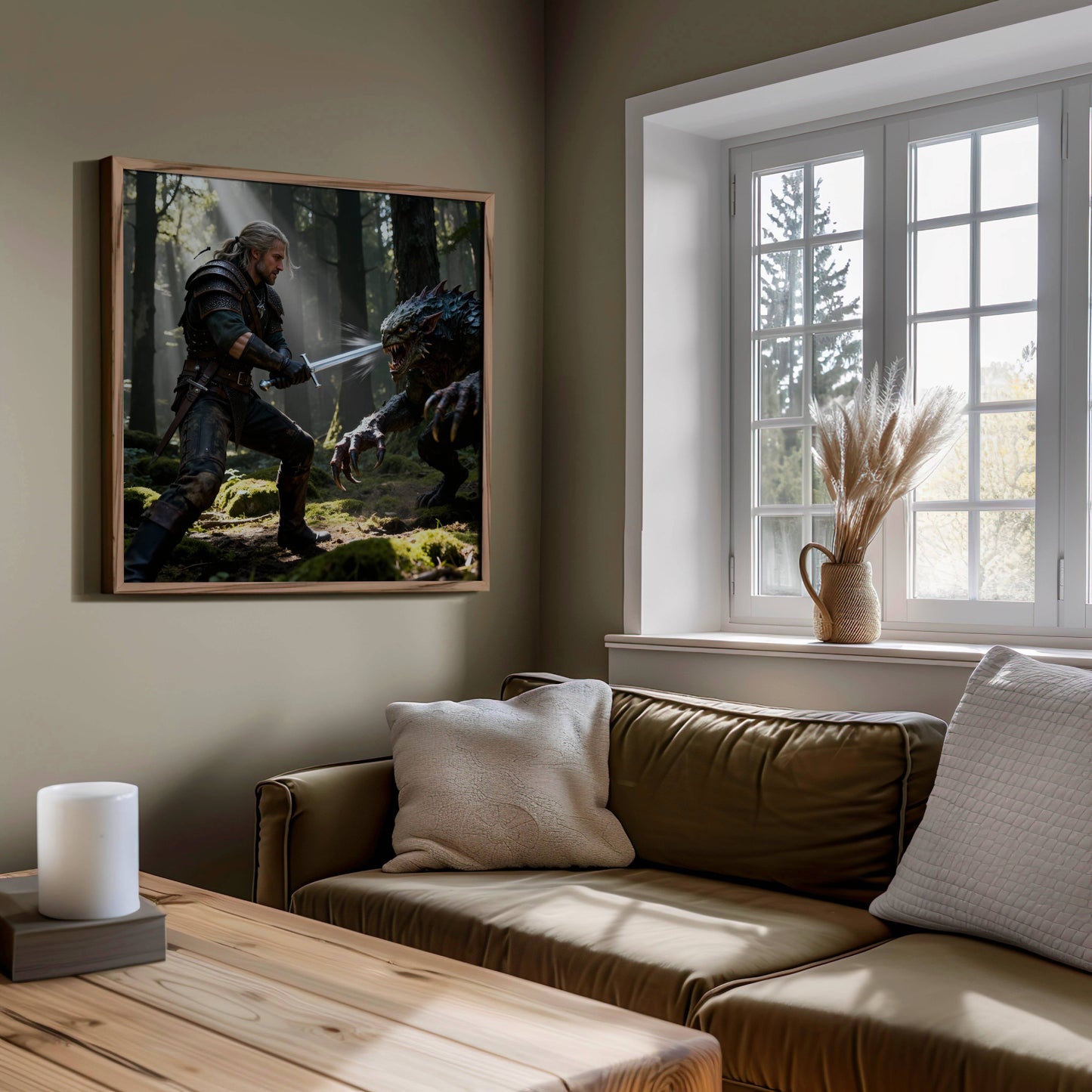 Warrior And Monster | Original Printable Wall Art | Fantasy Digital Download | Home Decor