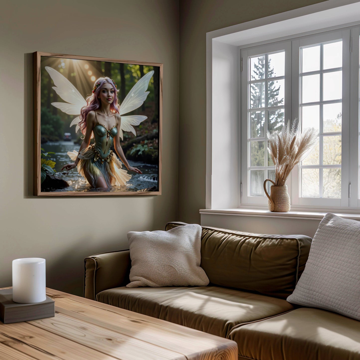 Fairy And River | Digital Download Printable | fantasy wall art | mystical fairy artwork