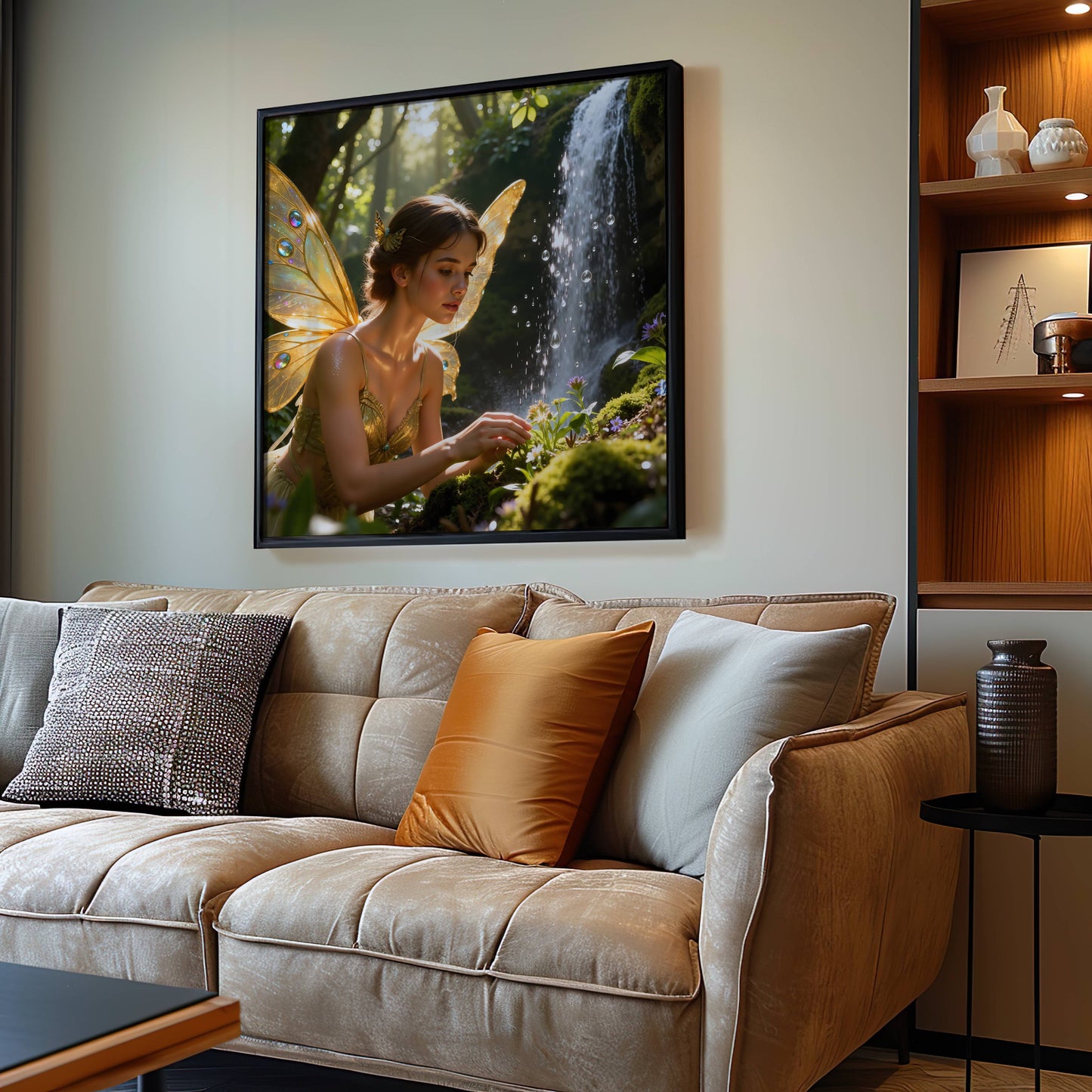 Fairy And Flower | Digital Download Printable | fantasy wall art | mystical fairy artwork