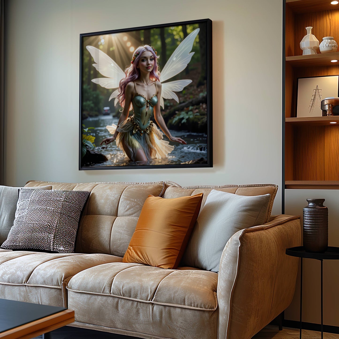 Fairy And River | Digital Download Printable | fantasy wall art | mystical fairy artwork