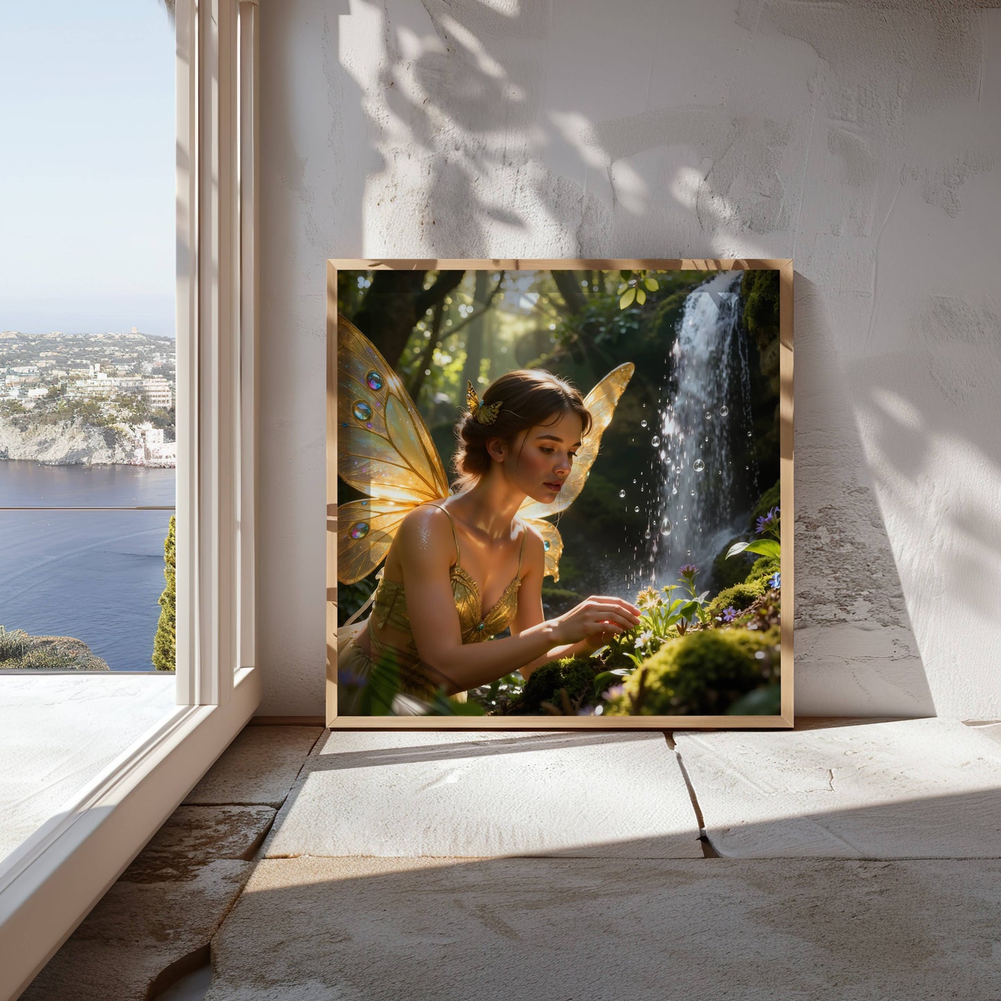 Fairy And Flower | Digital Download Printable | fantasy wall art | mystical fairy artwork