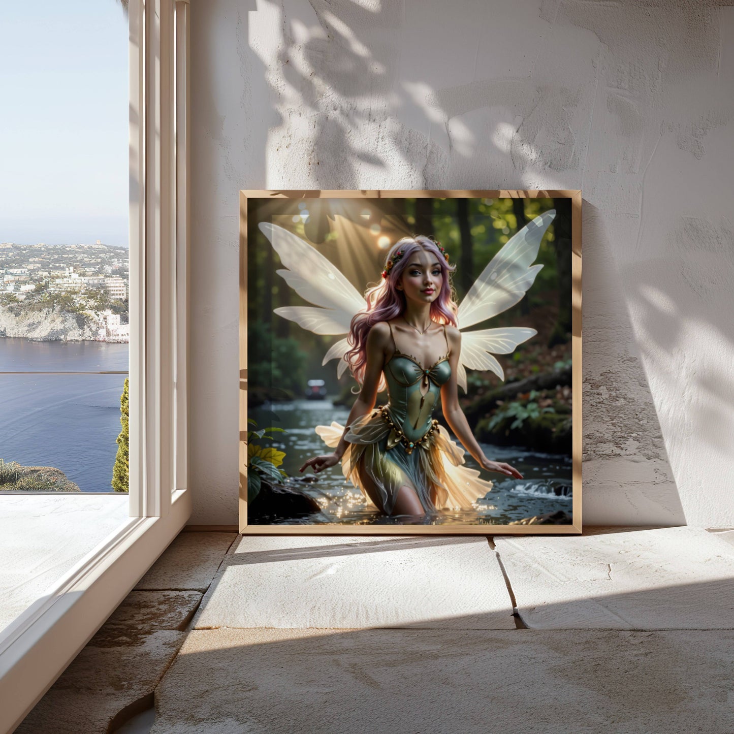 Fairy And River | Digital Download Printable | fantasy wall art | mystical fairy artwork