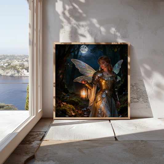 Fairy Warrior | Digital Download Printable | fantasy wall art | mystical fairy artwork