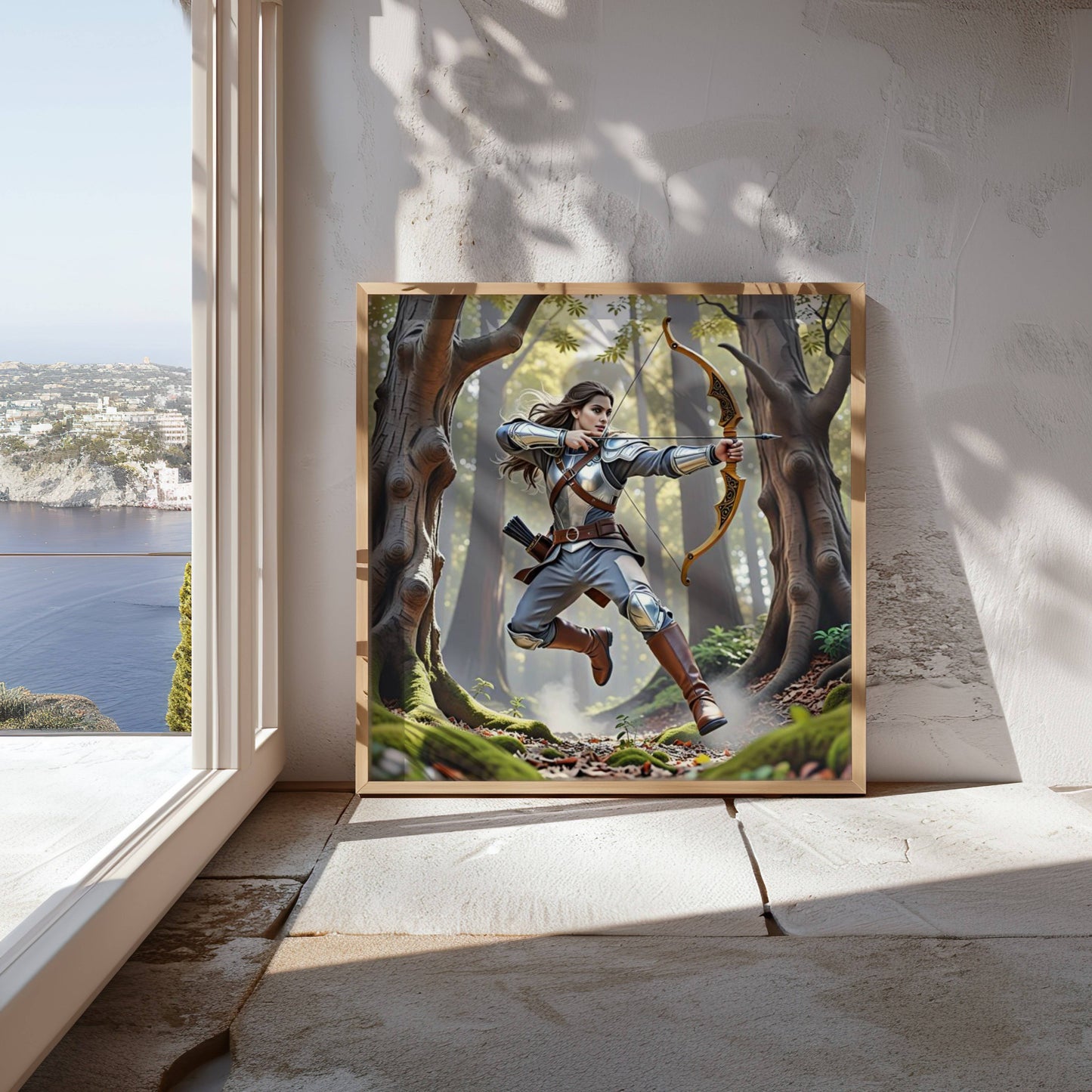 Elf Warrior Archer | Original Printable Wall Art | Fantasy Digital Download |Scene Home Decor