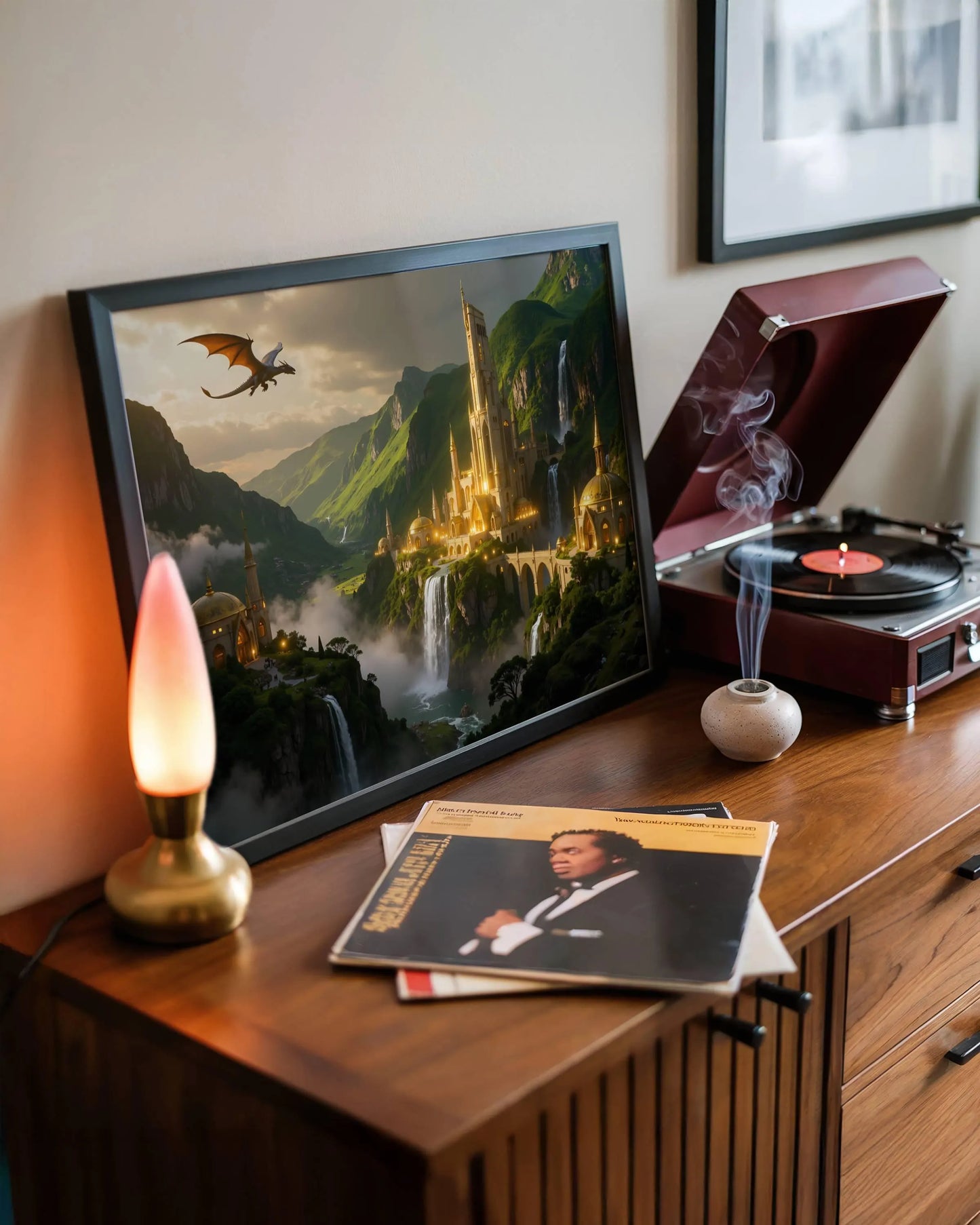 Elf City | Original Printable Wall Art | Fantasy Digital Download | Mystical Elven Kingdom Home Decor