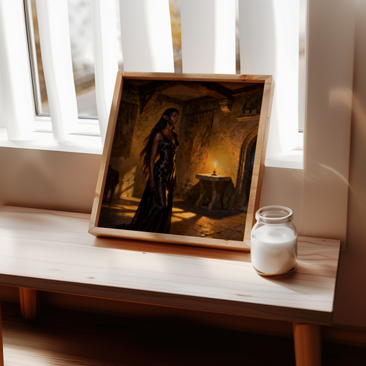 High Elf Original Printable Wall Art | Fantasy Digital Download | Cave Treasure | Home Decor