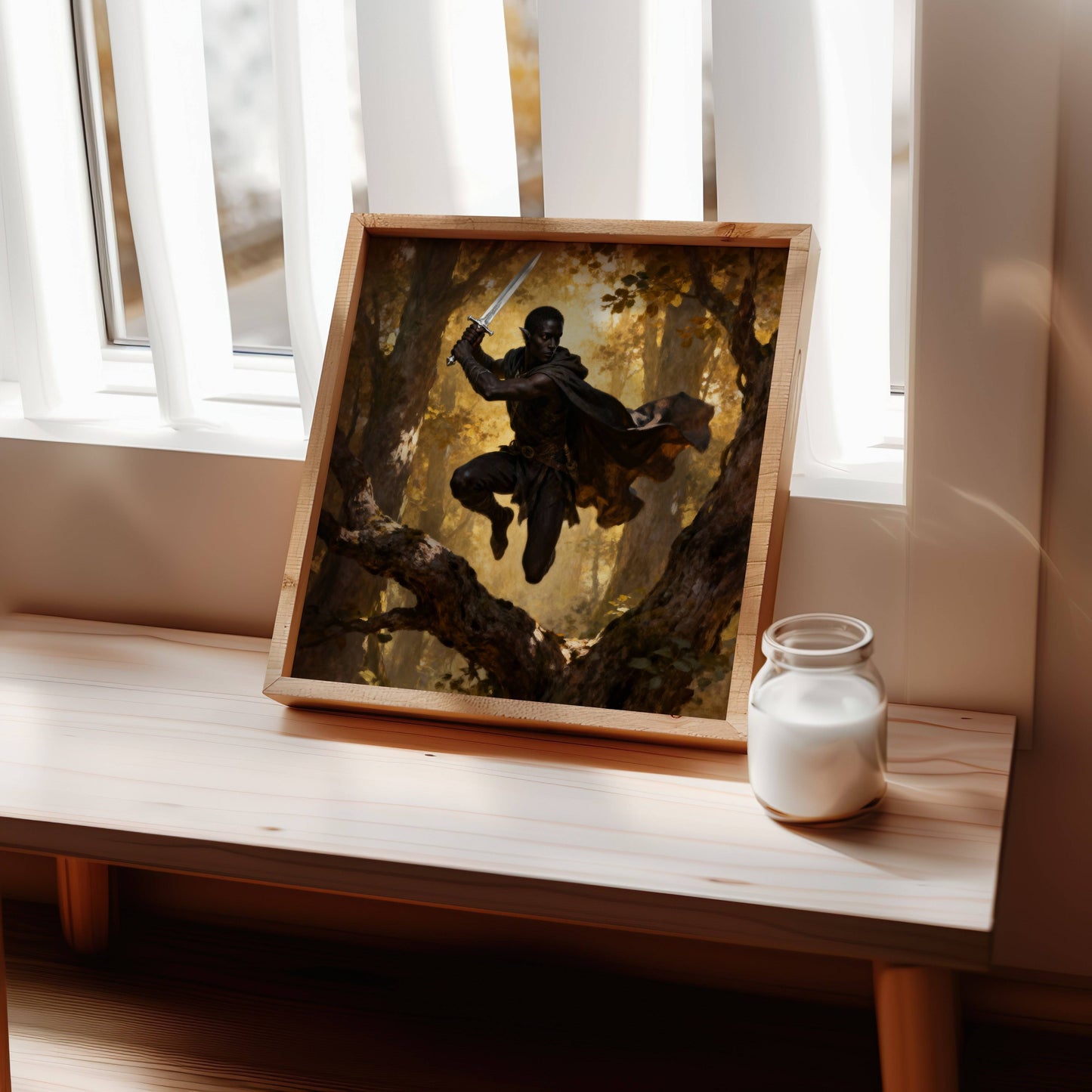 Warrior Elf Original Printable Wall Art | Fantasy Digital Download | Home Decor