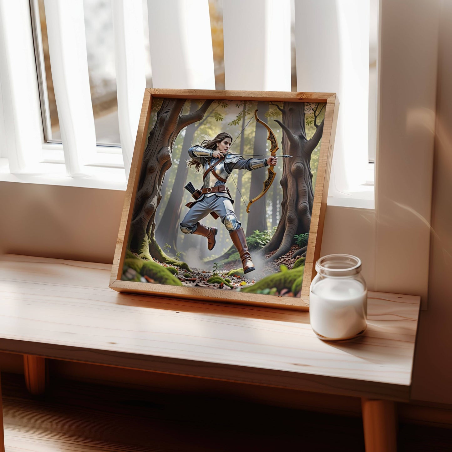 Elf Warrior Archer | Original Printable Wall Art | Fantasy Digital Download |Scene Home Decor