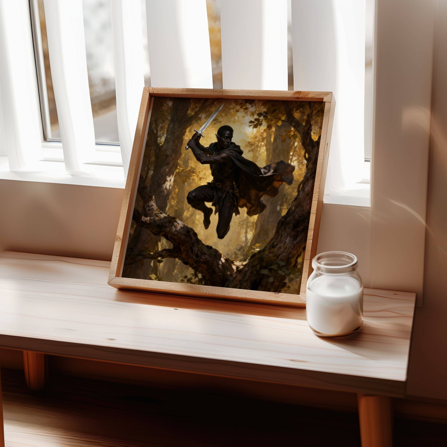 Warrior Elf Original Printable Wall Art | Fantasy Digital Download | Home Decor