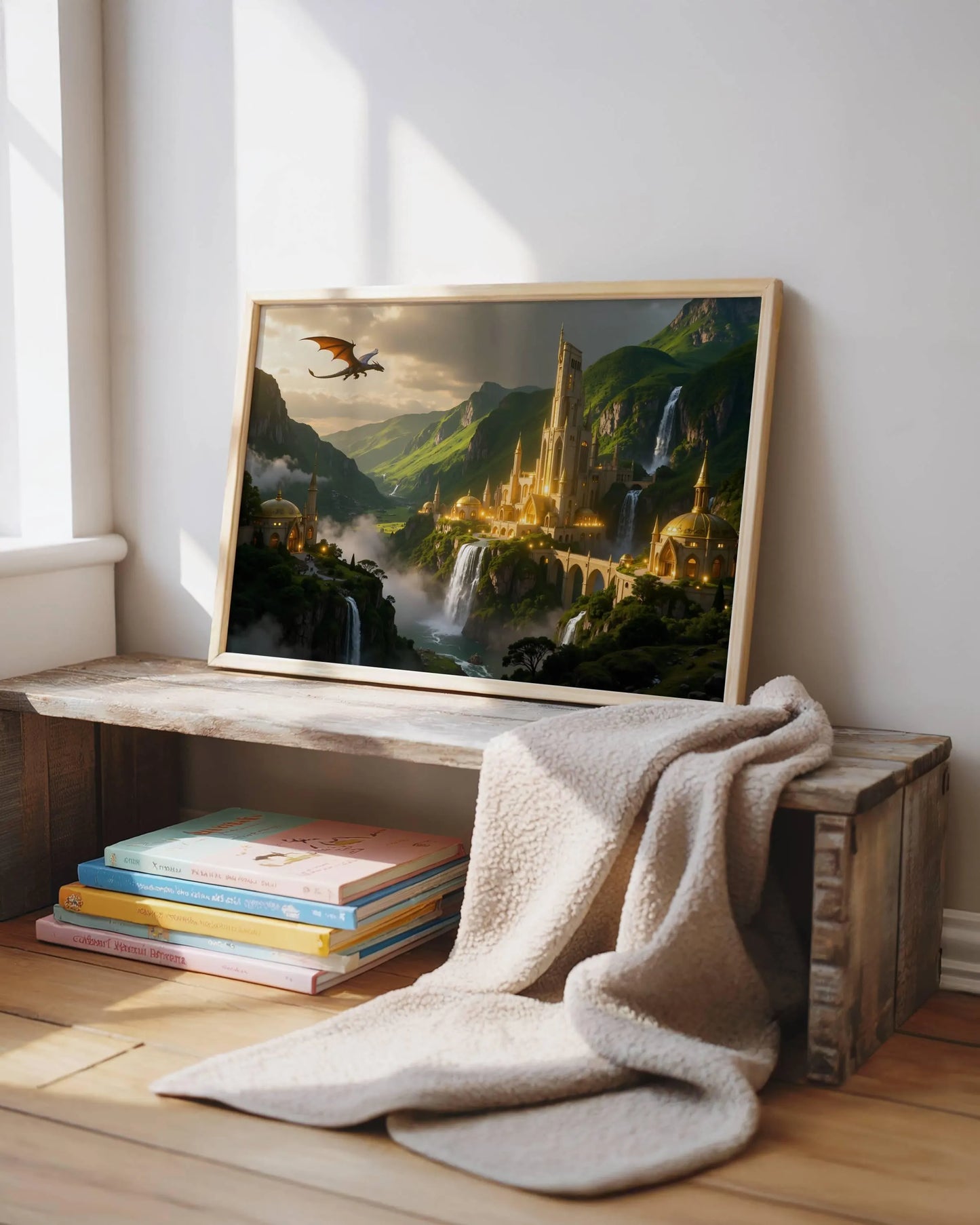 Elf City | Original Printable Wall Art | Fantasy Digital Download | Mystical Elven Kingdom Home Decor