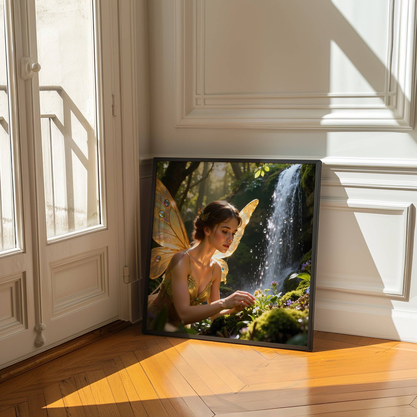 Fairy And Flower | Digital Download Printable | fantasy wall art | mystical fairy artwork