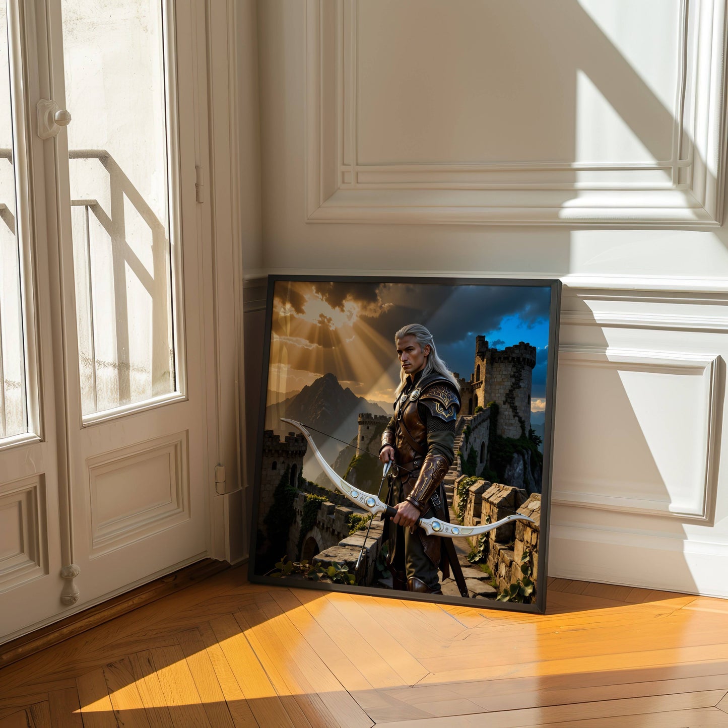 Warrior Archer | Original Printable Wall Art | Fantasy Digital Download Print | Medieval Battlements Scene Home Decor