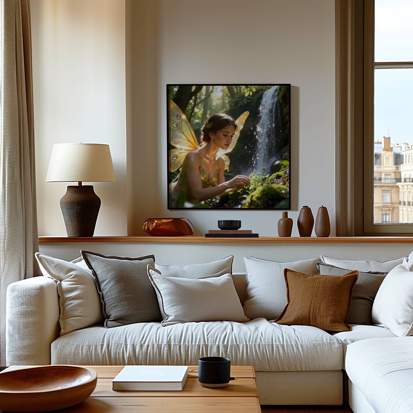 Fairy And Flower | Digital Download Printable | fantasy wall art | mystical fairy artwork