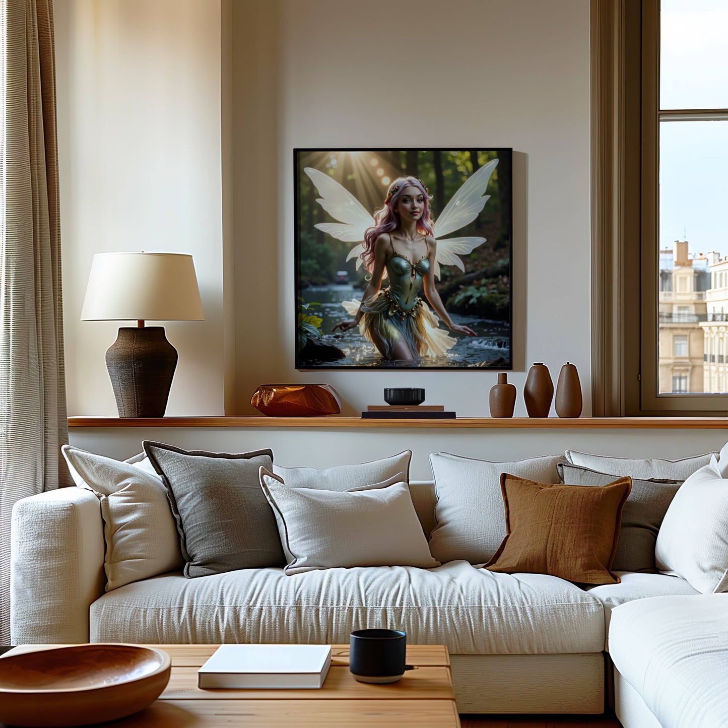 Fairy And River | Digital Download Printable | fantasy wall art | mystical fairy artwork