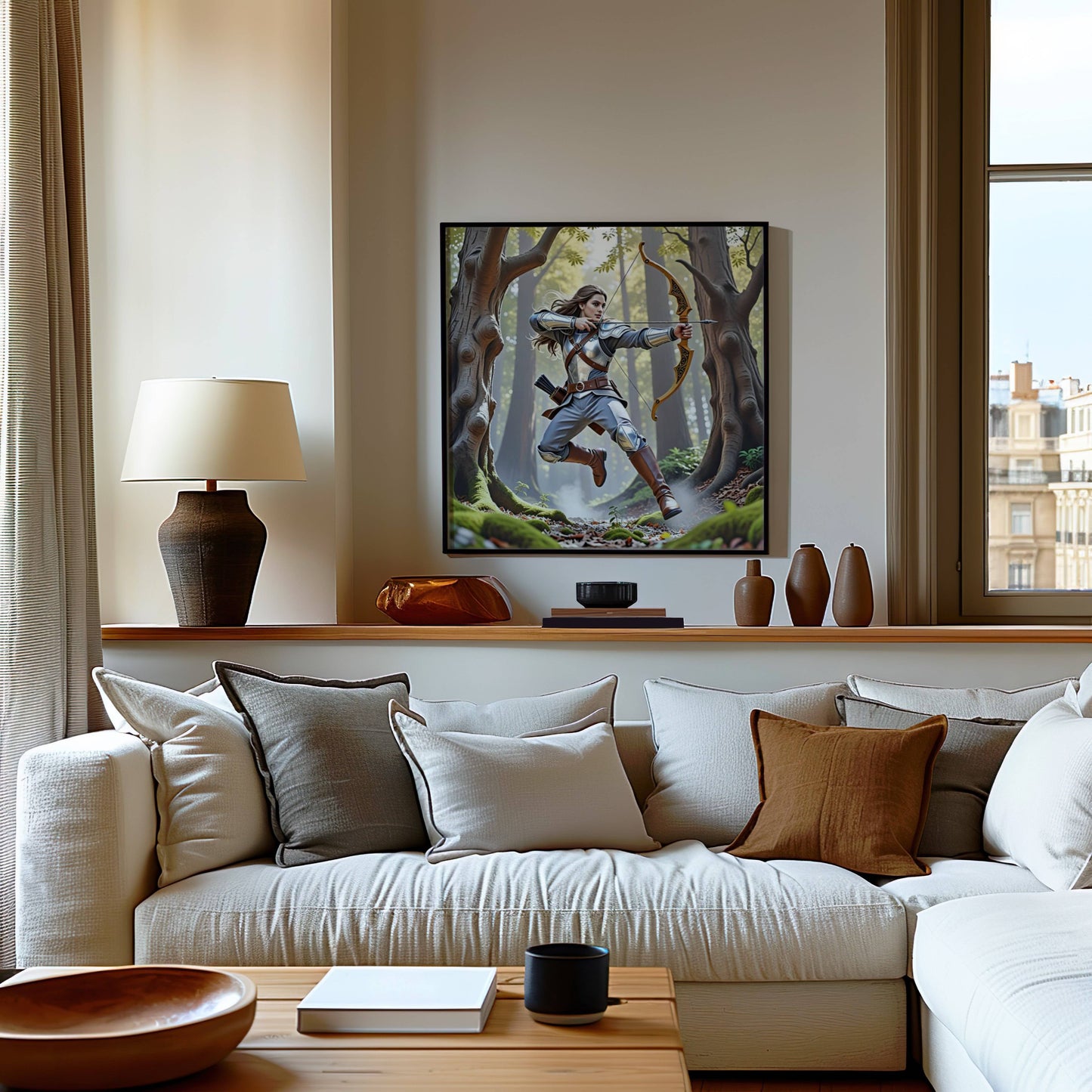 Elf Warrior Archer | Original Printable Wall Art | Fantasy Digital Download |Scene Home Decor