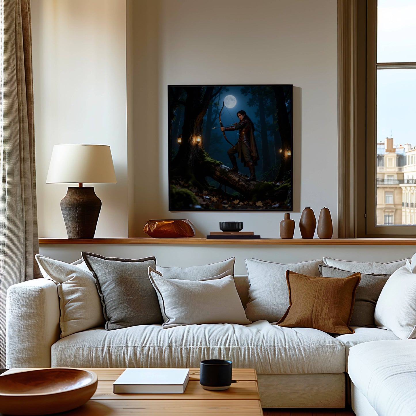 Elf Warrior Archer | Original Printable Wall Art | Fantasy Digital Download |Scene Home Decor