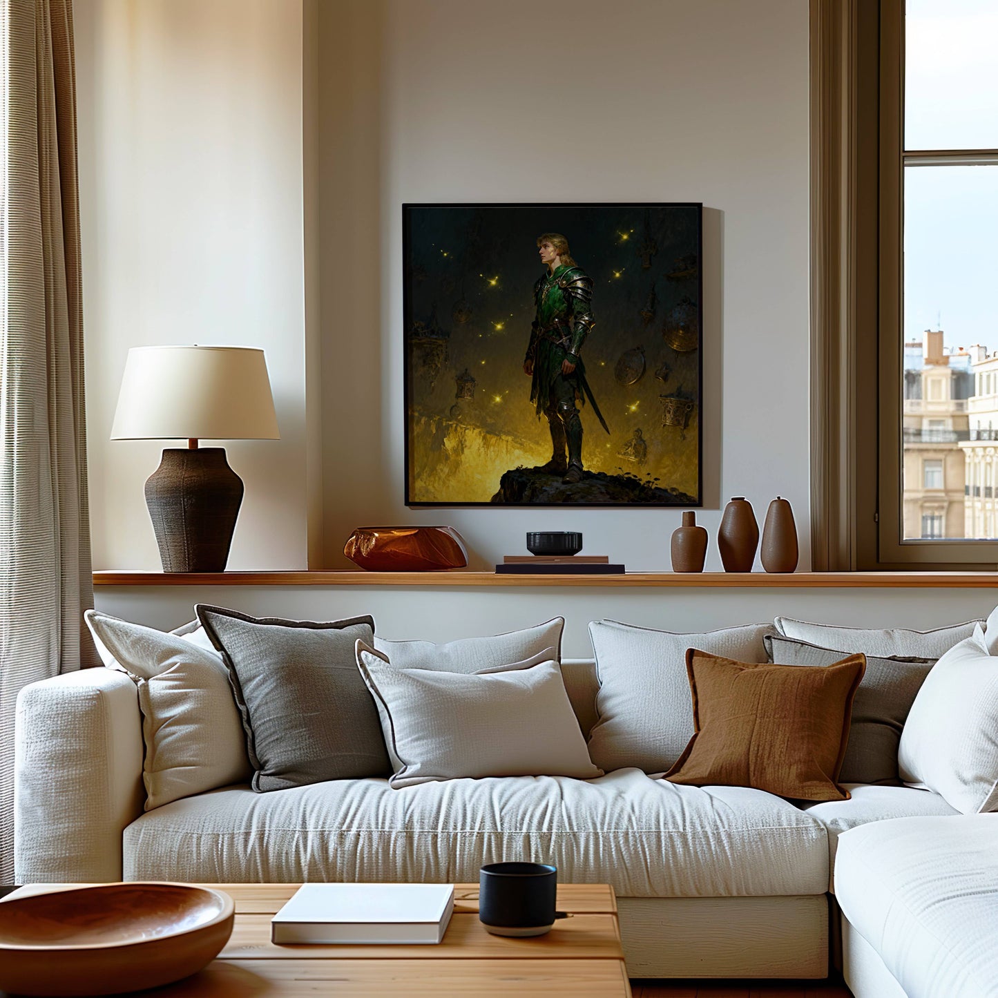 Warrior Elf Original Printable Wall Art | Fantasy Digital Download | Cave Treasure | Home Decor