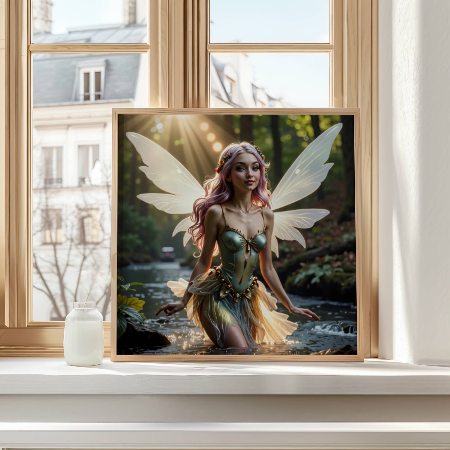 Fairy And River | Digital Download Printable | fantasy wall art | mystical fairy artwork