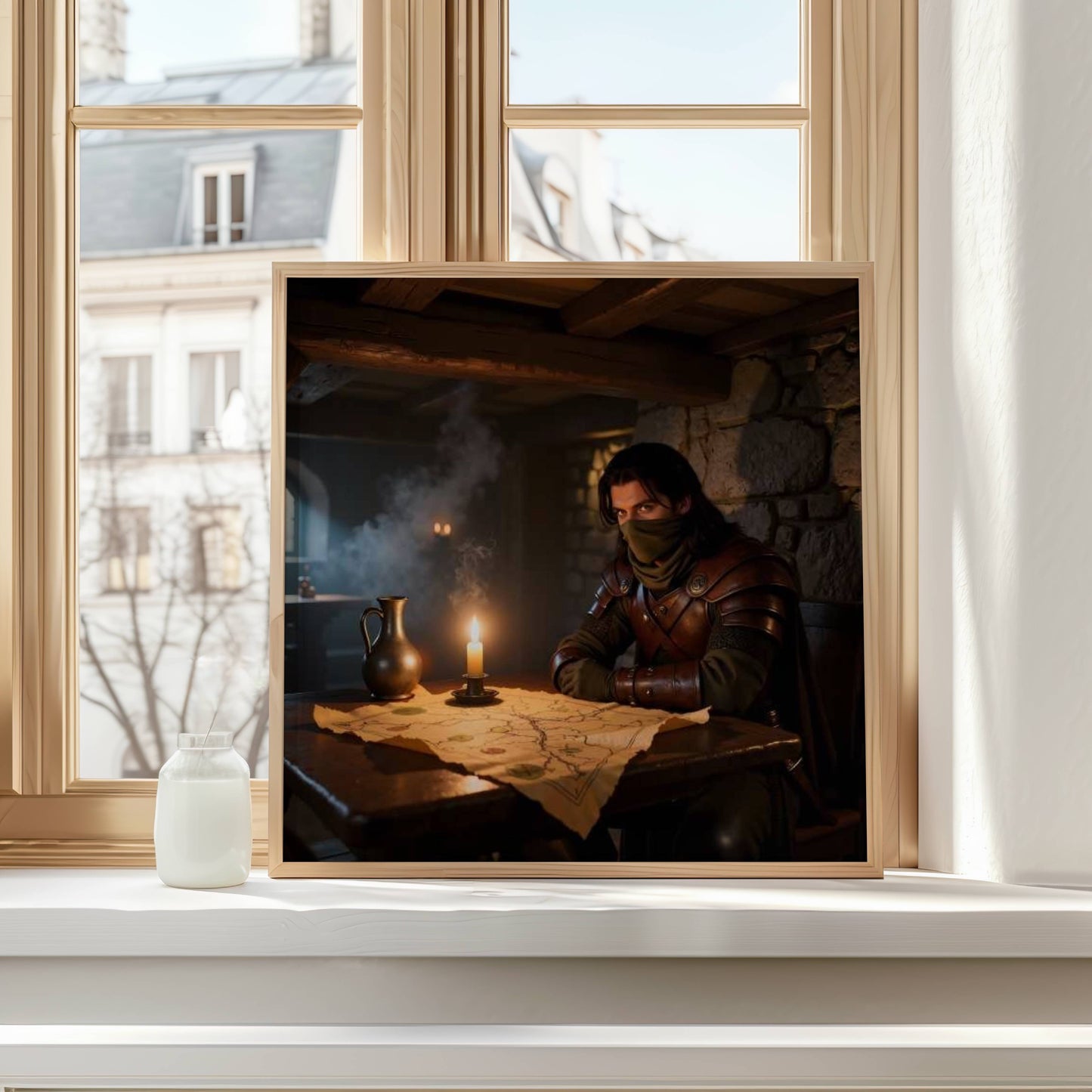 Ranger And Map | Original Printable Wall Art | Fantasy Digital Download | Home Decor