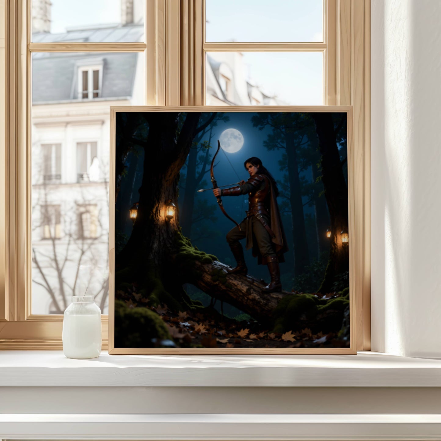 Elf Warrior Archer | Original Printable Wall Art | Fantasy Digital Download |Scene Home Decor