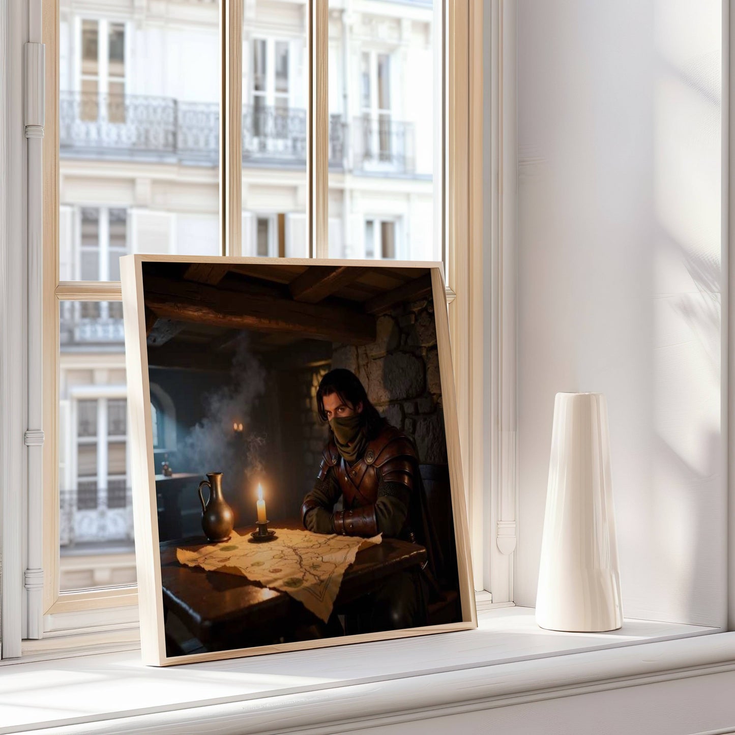 Ranger And Map | Original Printable Wall Art | Fantasy Digital Download | Home Decor