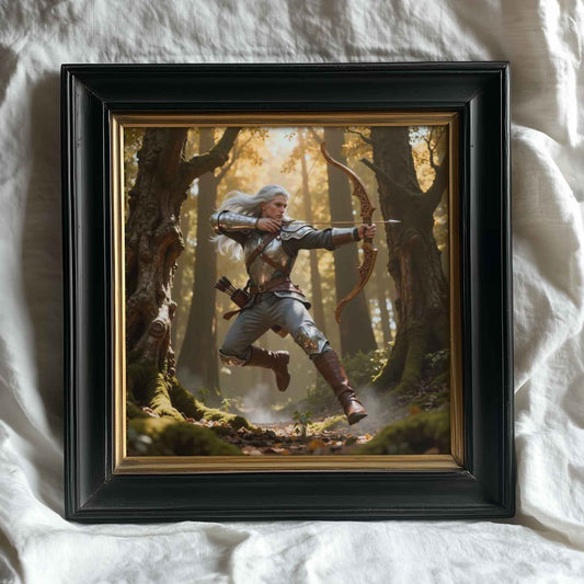 Elf Warrior Archer | Original Printable Wall Art | Fantasy Digital Download |Scene Home Decor