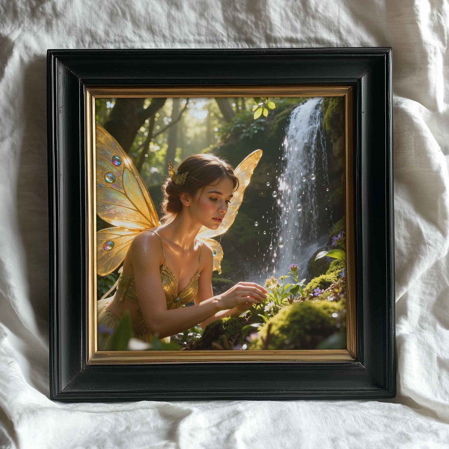 Fairy And Flower | Digital Download Printable | fantasy wall art | mystical fairy artwork