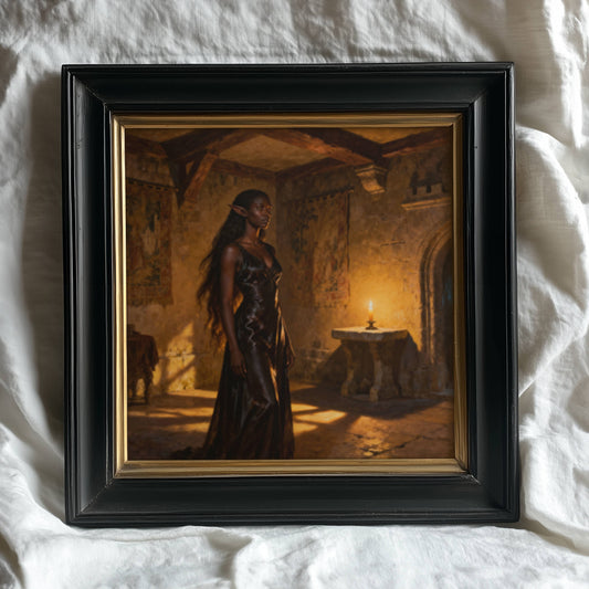 High Elf Original Printable Wall Art | Fantasy Digital Download | Cave Treasure | Home Decor