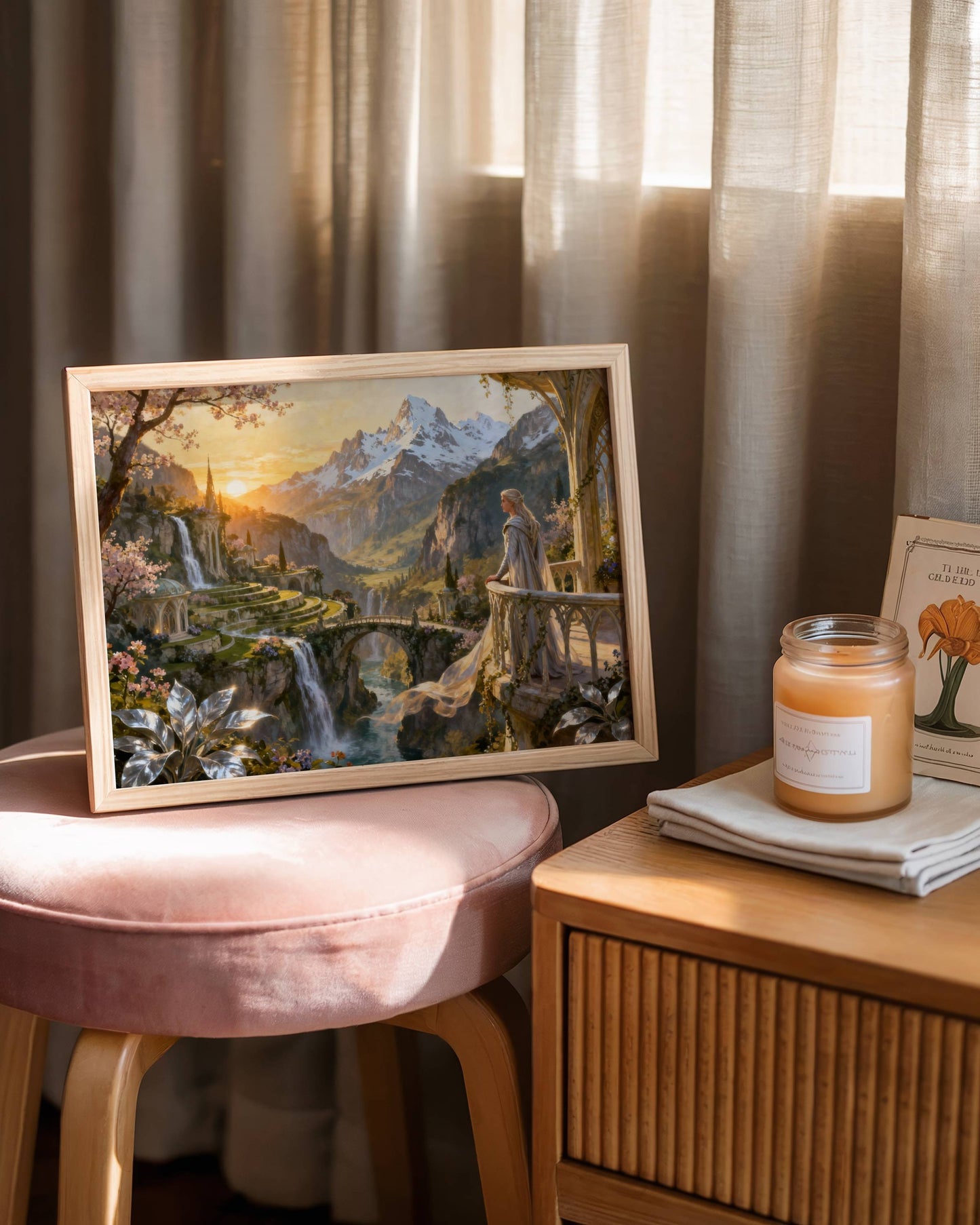 Enchanting Elf | Digital Download | Original Landscape Printable Wall Art | Fantasy Mystical Elven Nature Home Decor