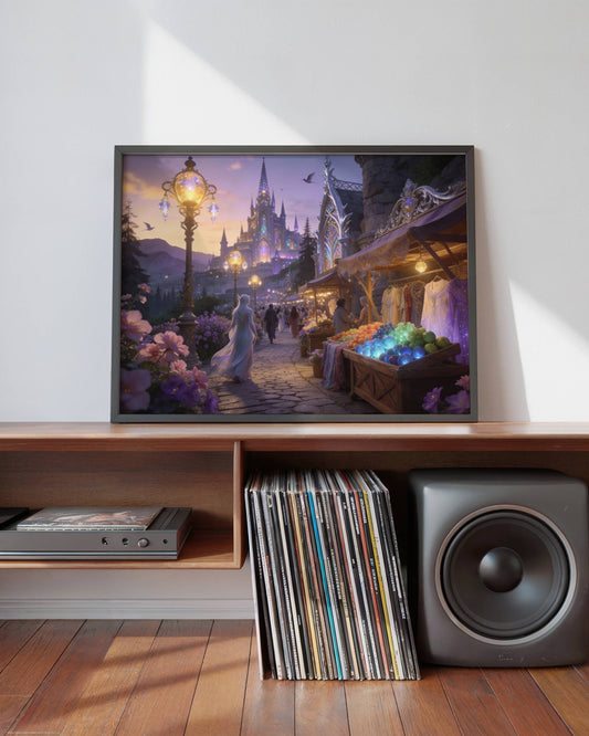 Elf Market Original Fantasy Wall Art | Digital Download | Mystical Elven | Printable Magical Marketplace Decor