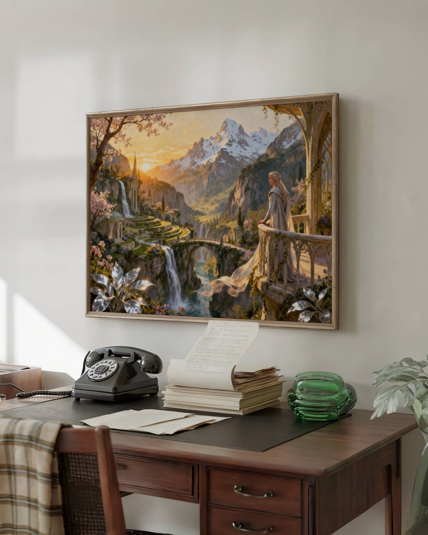 Enchanting Elf | Digital Download | Original Landscape Printable Wall Art | Fantasy Mystical Elven Nature Home Decor