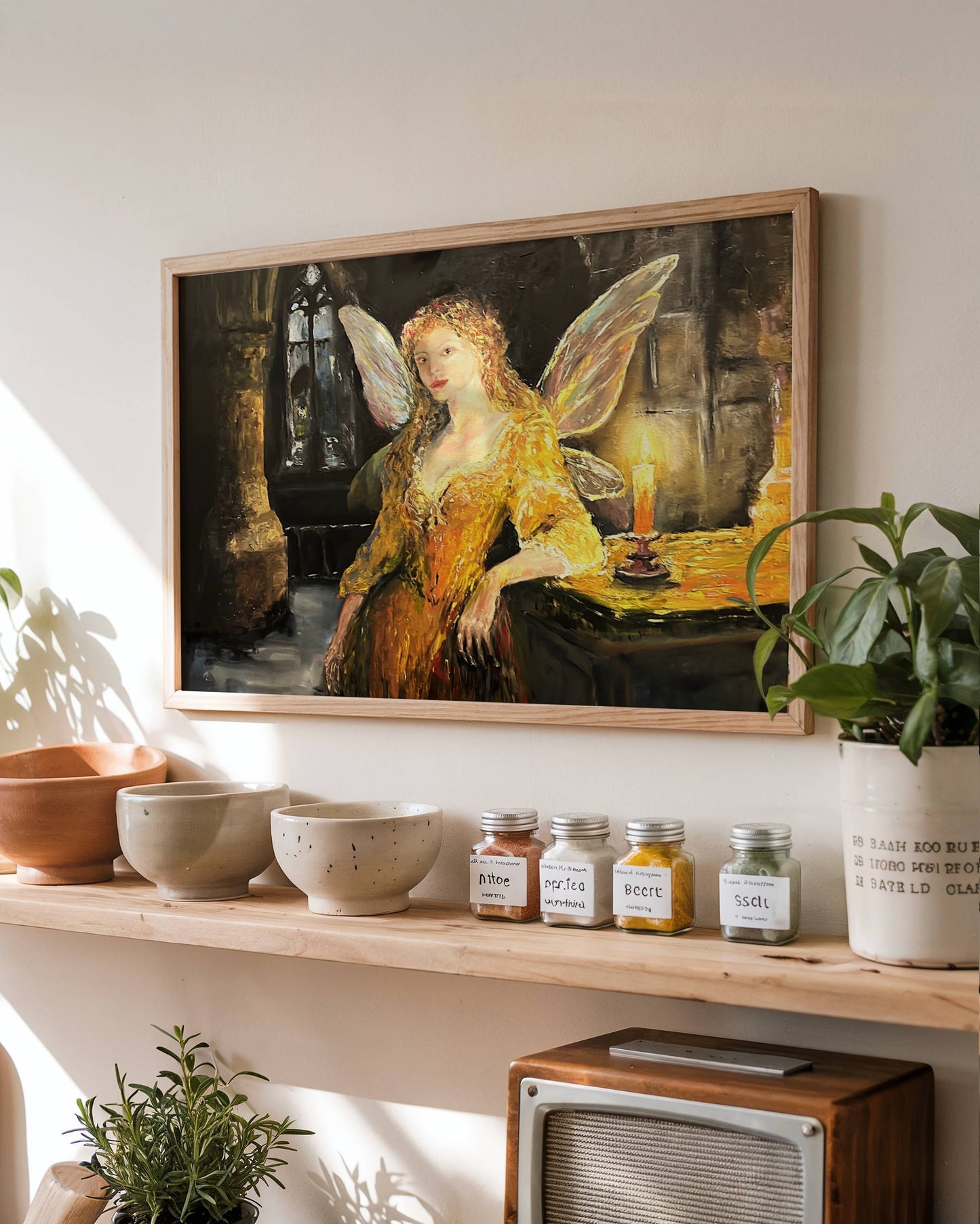 Fairy Original Oil Painting Fantasy Wall Art | Digital Download Printable | mystical fairy artwork decor