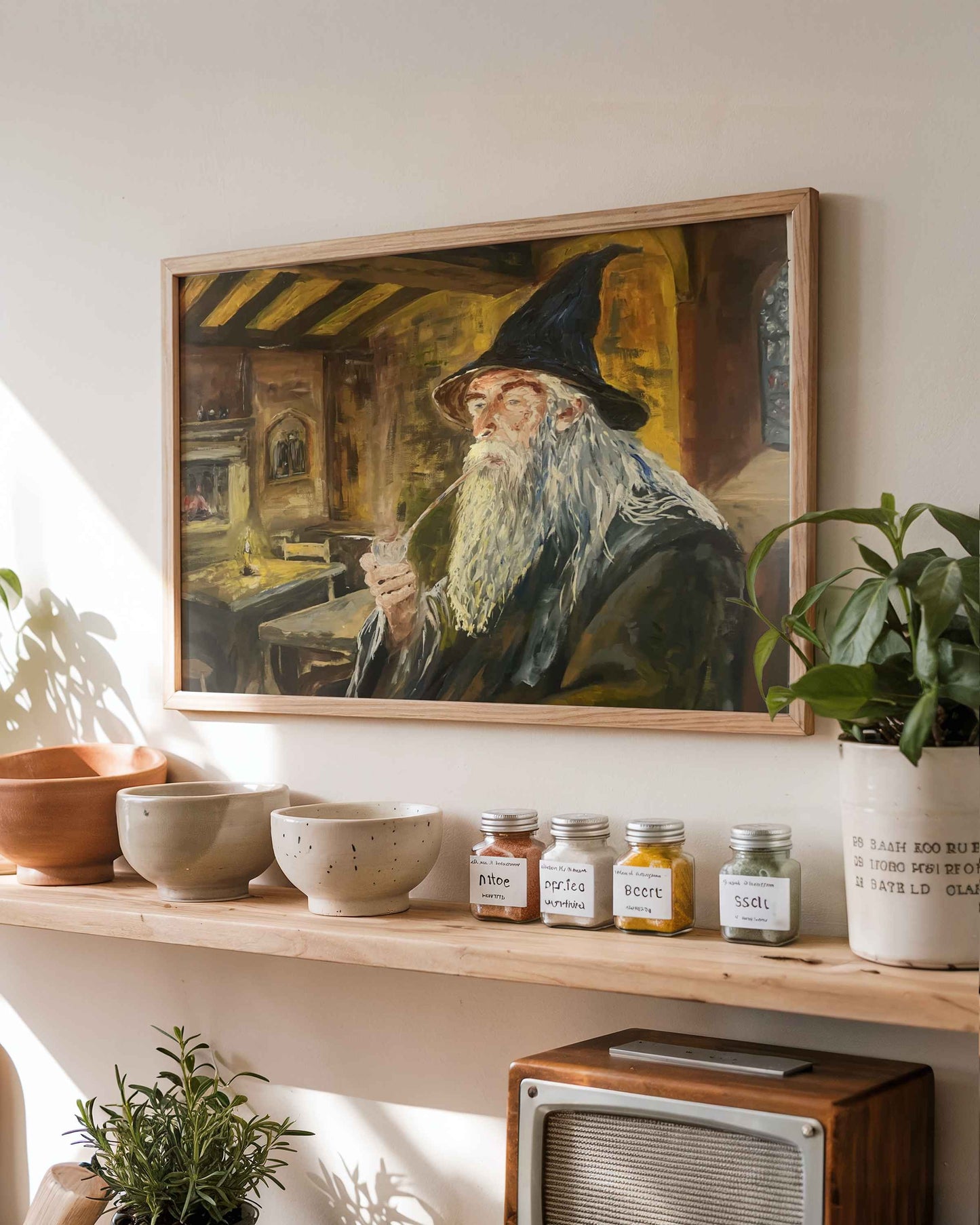 Original Oil Painting Gandalf Print By Artist Peter Kershaw | Instant Digital Download | printable wall Art  for home decor