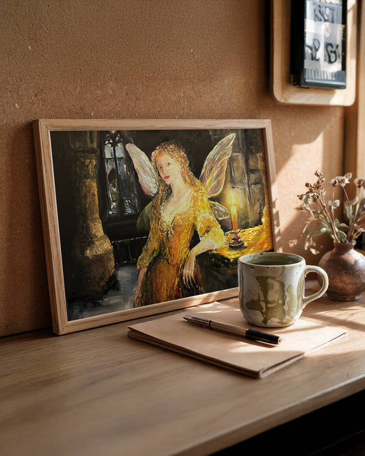 Fairy Original Oil Painting Fantasy Wall Art | Digital Download Printable | mystical fairy artwork decor