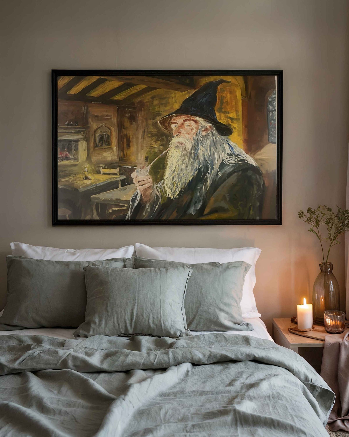 Original Oil Painting Gandalf Print By Artist Peter Kershaw | Instant Digital Download | printable wall Art  for home decor