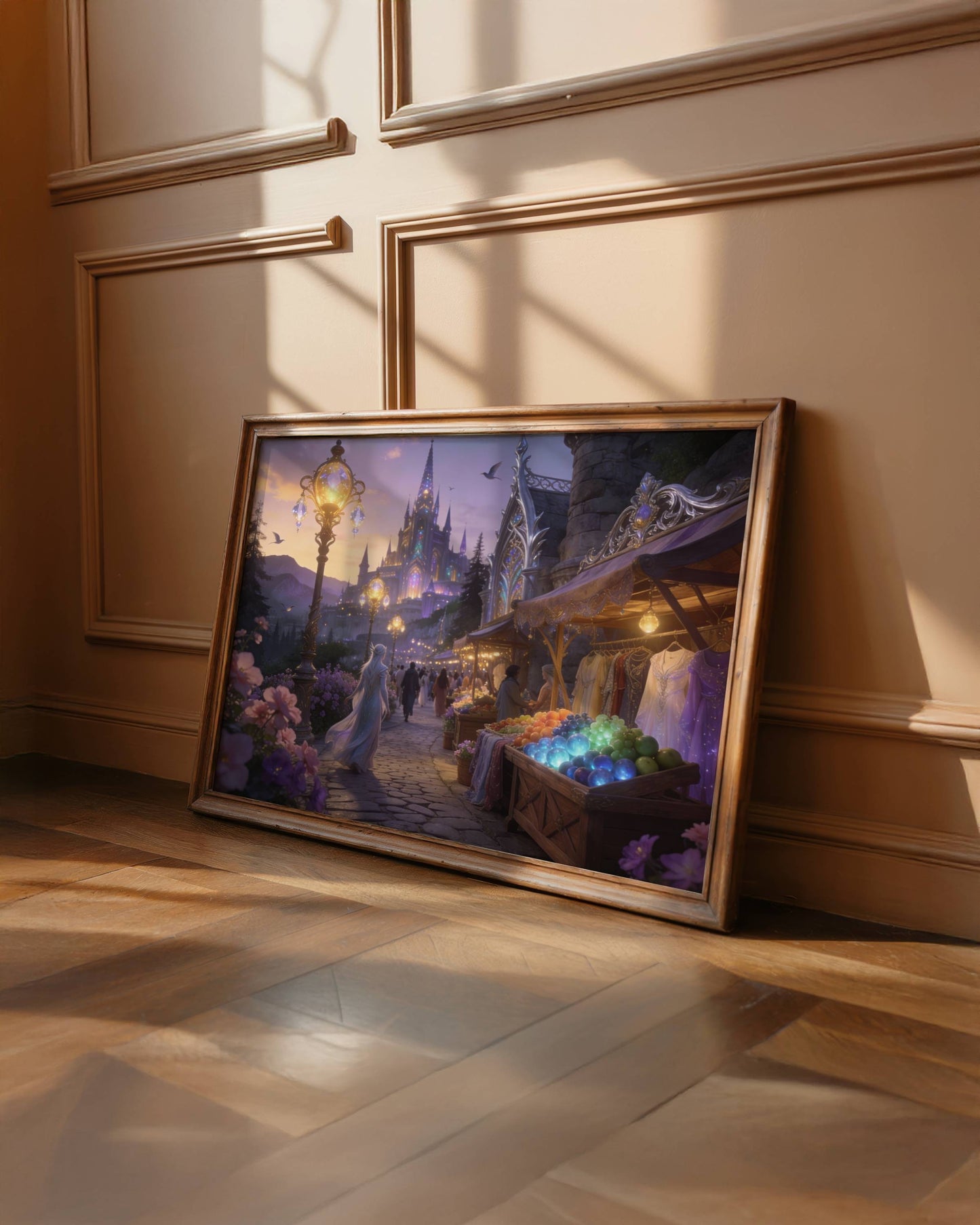 Elf Market Original Fantasy Wall Art | Digital Download | Mystical Elven | Printable Magical Marketplace Decor