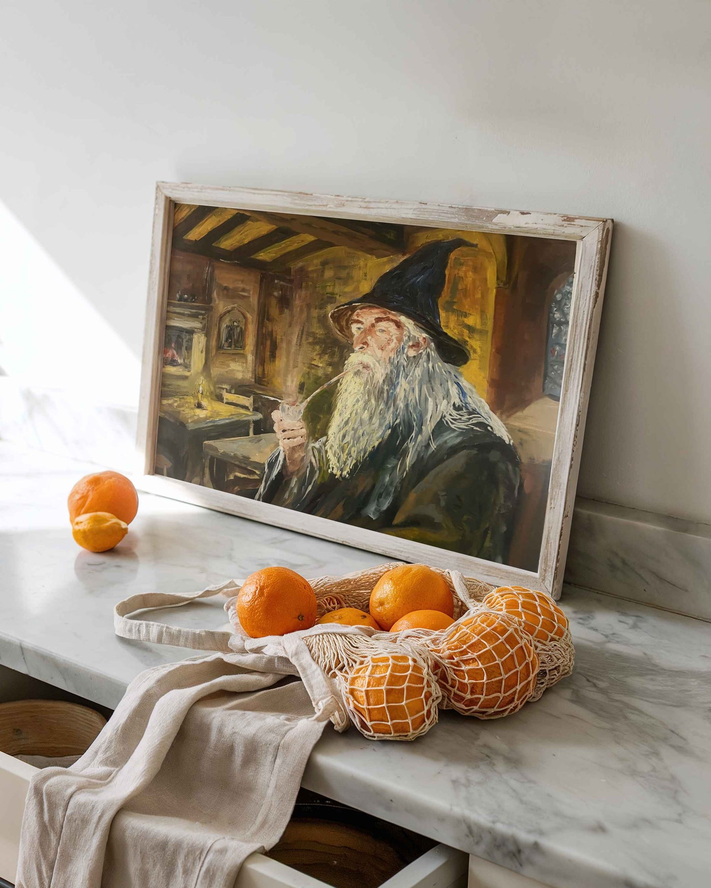 Original Oil Painting Gandalf Print By Artist Peter Kershaw | Instant Digital Download | printable wall Art  for home decor