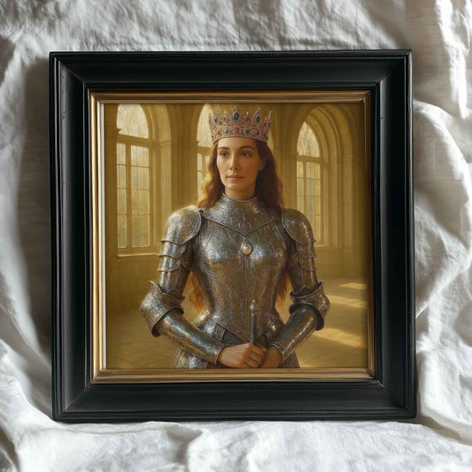 Princess In Amour Printable Wall Art | Digital Download | Original Fantasy | Enchanted Royal Home Decor