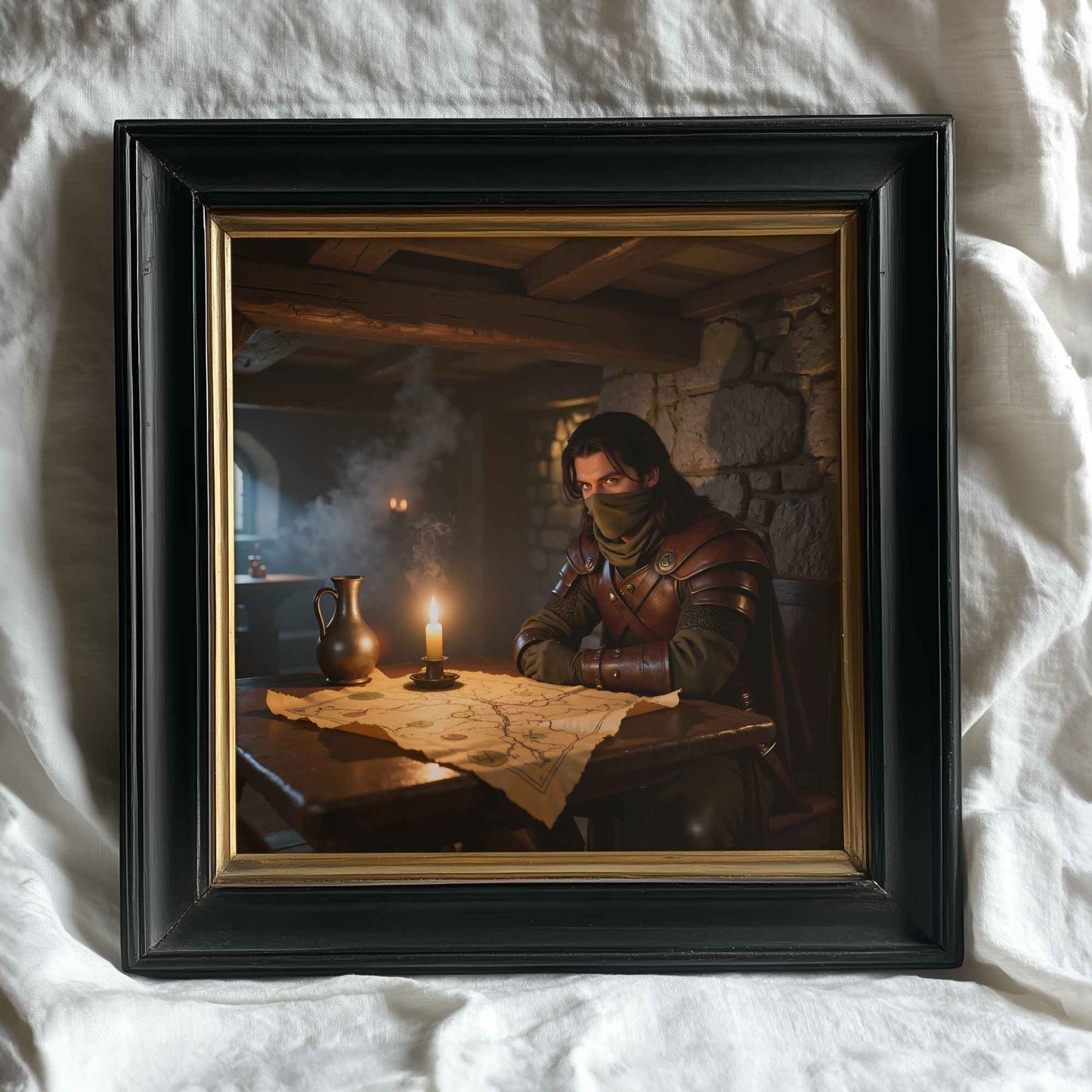 Ranger And Map | Original Printable Wall Art | Fantasy Digital Download | Home Decor