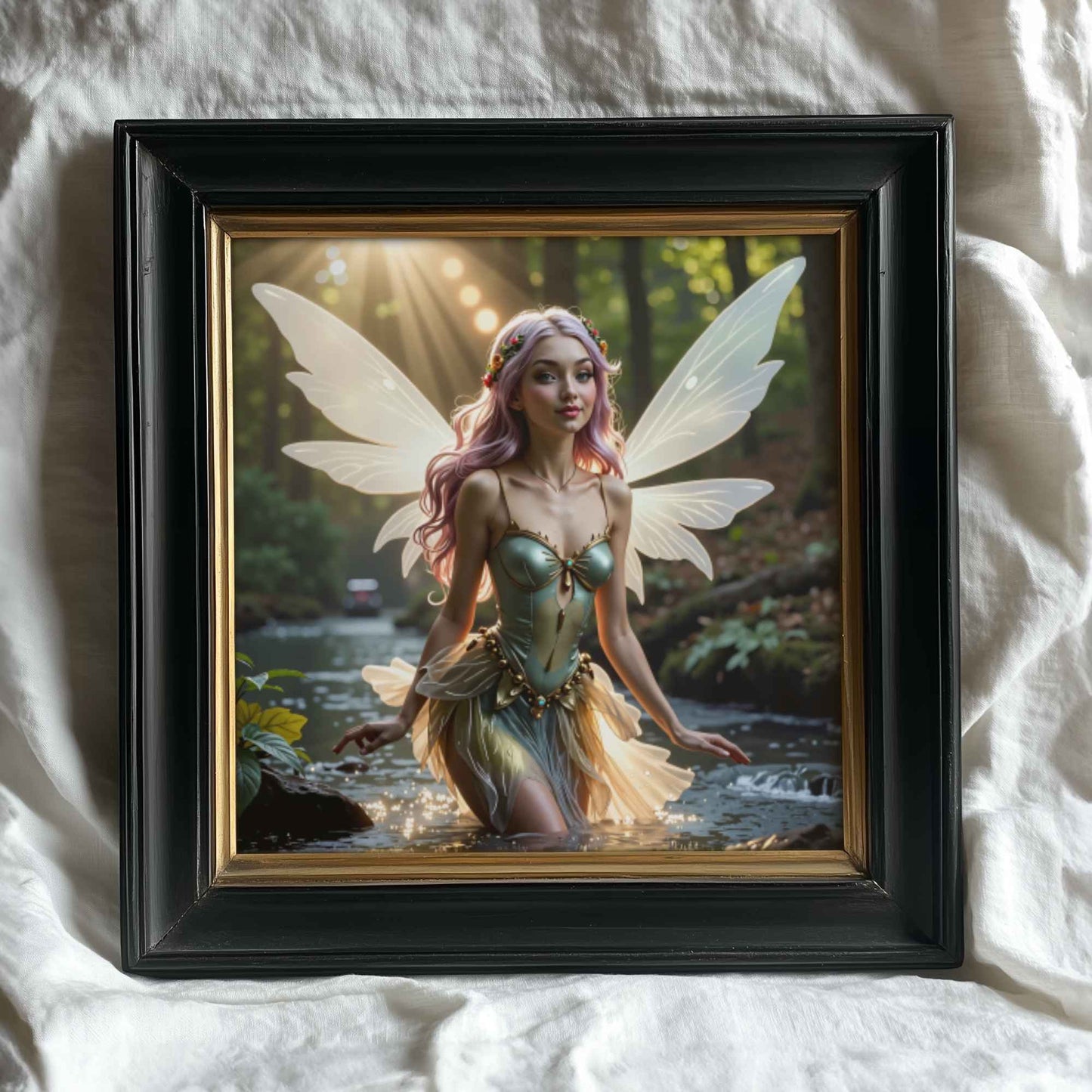 Fairy And River | Digital Download Printable | fantasy wall art | mystical fairy artwork
