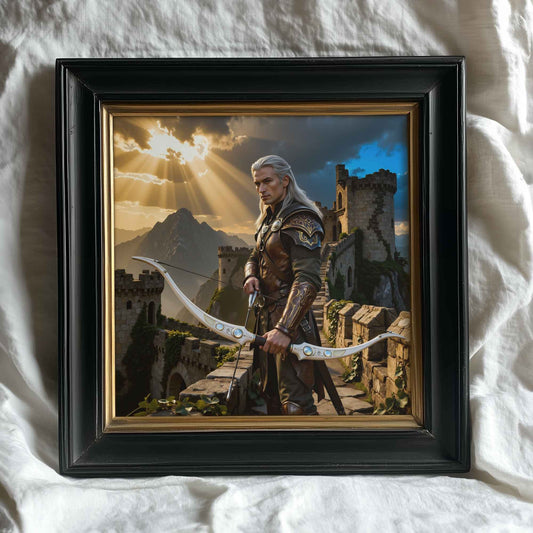 Warrior Archer | Original Printable Wall Art | Fantasy Digital Download Print | Medieval Battlements Scene Home Decor